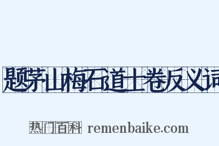题茅山梅石道士卷反义词是什么意思的图片